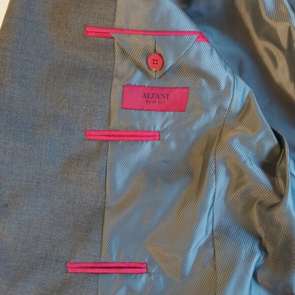 Alfani Men's Slim Fit Suit Jacket 38S Gray EUC NOT NEW - Picture 8 of 17
